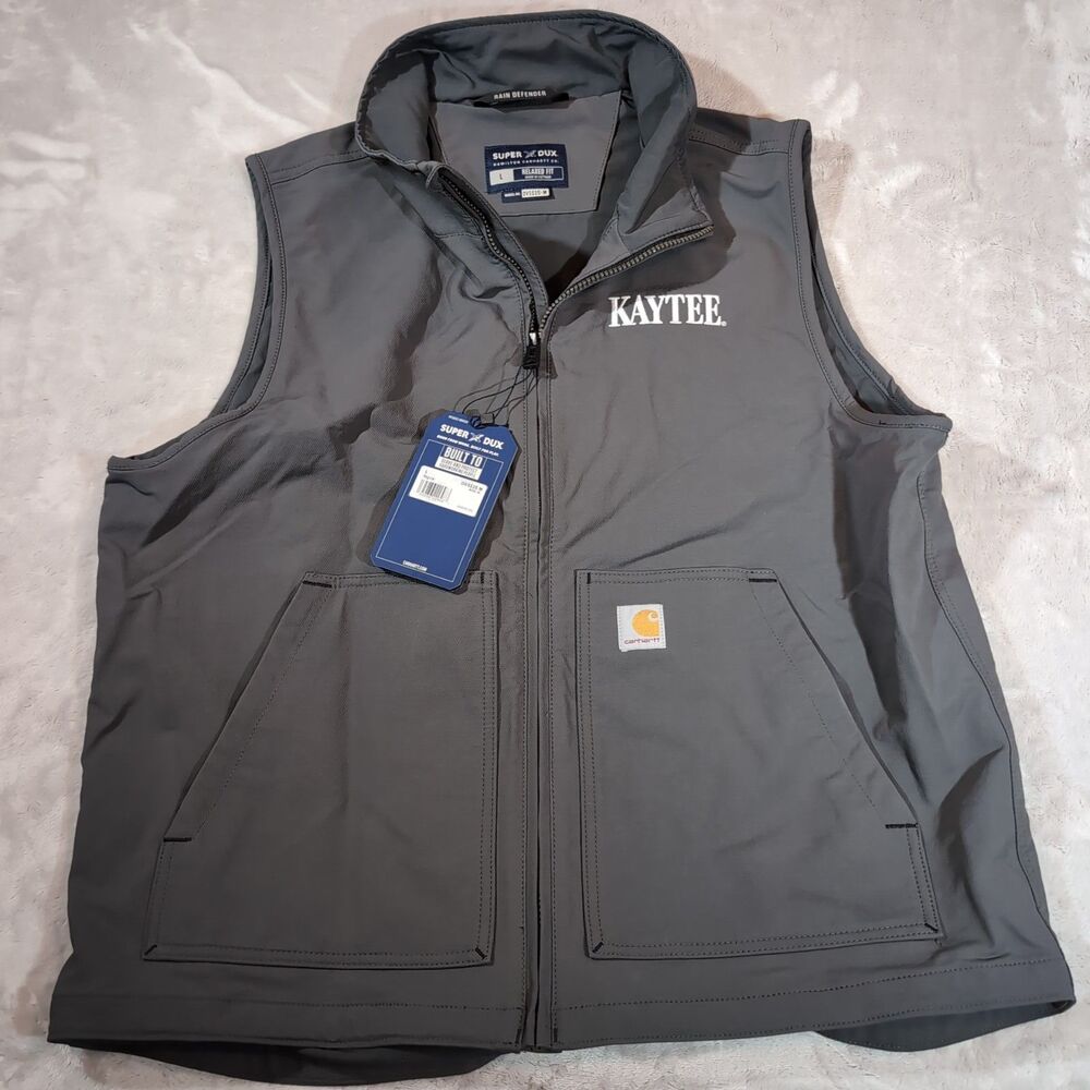 Carhartt Super Dux Rain Defender Vest Mens Large Gray Relaxed Fit Nylon NWT NEW‎